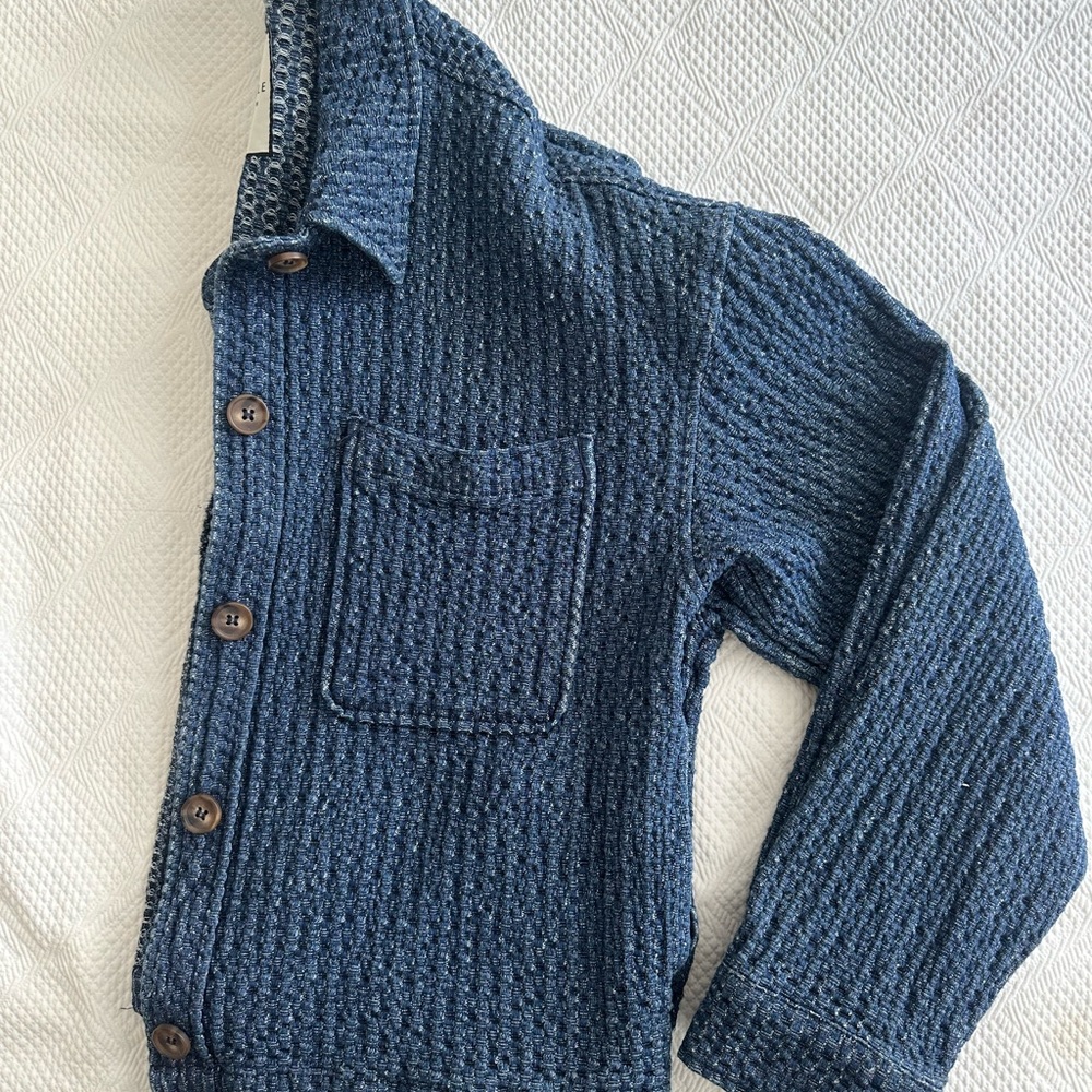 Blue Textured Jacket by Bagatelle - Picture 3 of 4